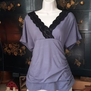 Maurice's V Neck Blouse Deep Lavender XL